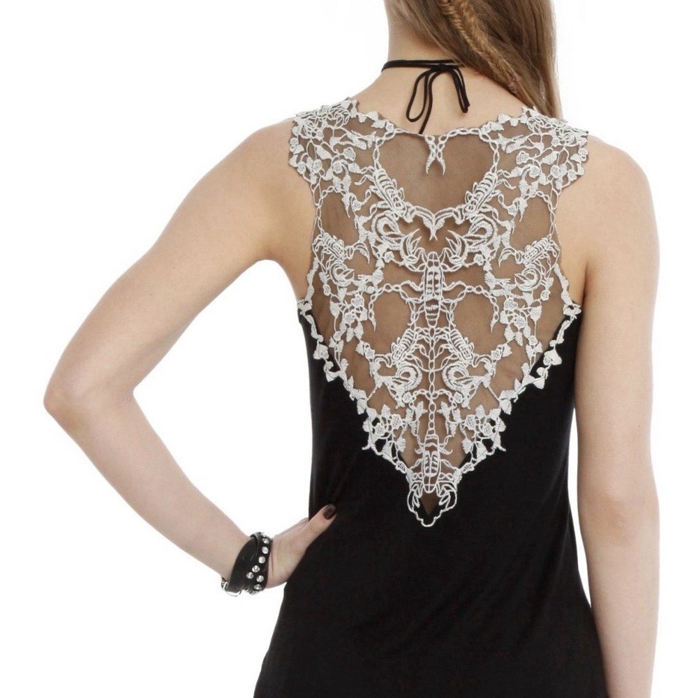 Penny Dreadful Scorpion Lace Tank Top Sz L - Whimsigoth